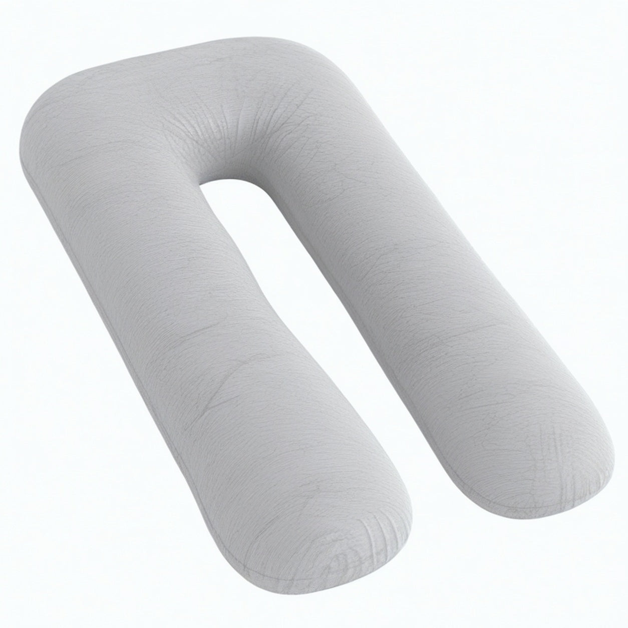 Cojín corporal en U 140 cm gris de tejido suave para descanso