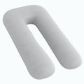 Cojín corporal en U 140 cm gris de tejido suave para descanso