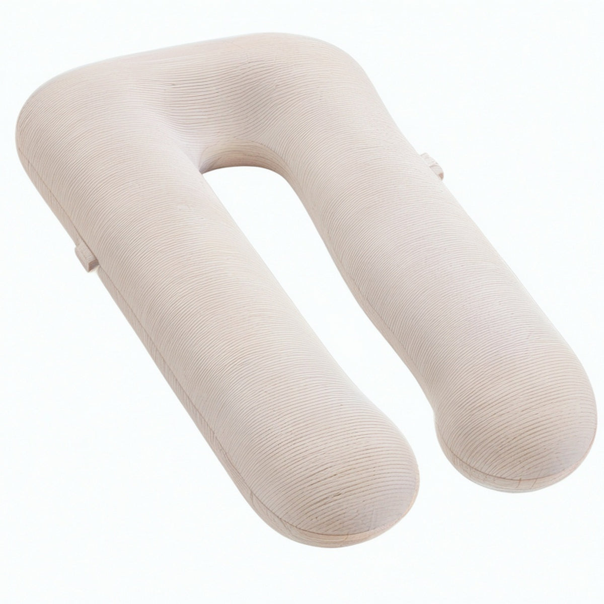 Almohada corporal en U 140 cm de tejido acanalado beige para descanso