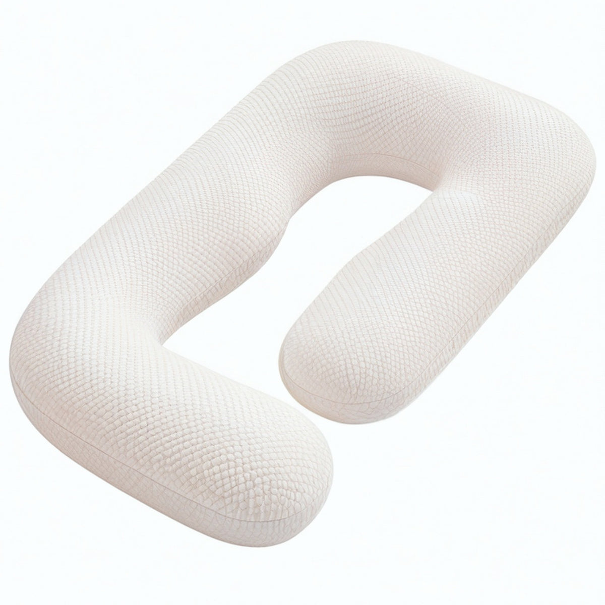 Almohada de embarazo en U 140 cm de tejido acolchado beige para apoyo corporal