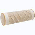 Cojín cilíndrico 18 x 45 cm de algodón beige con relieve decorativo