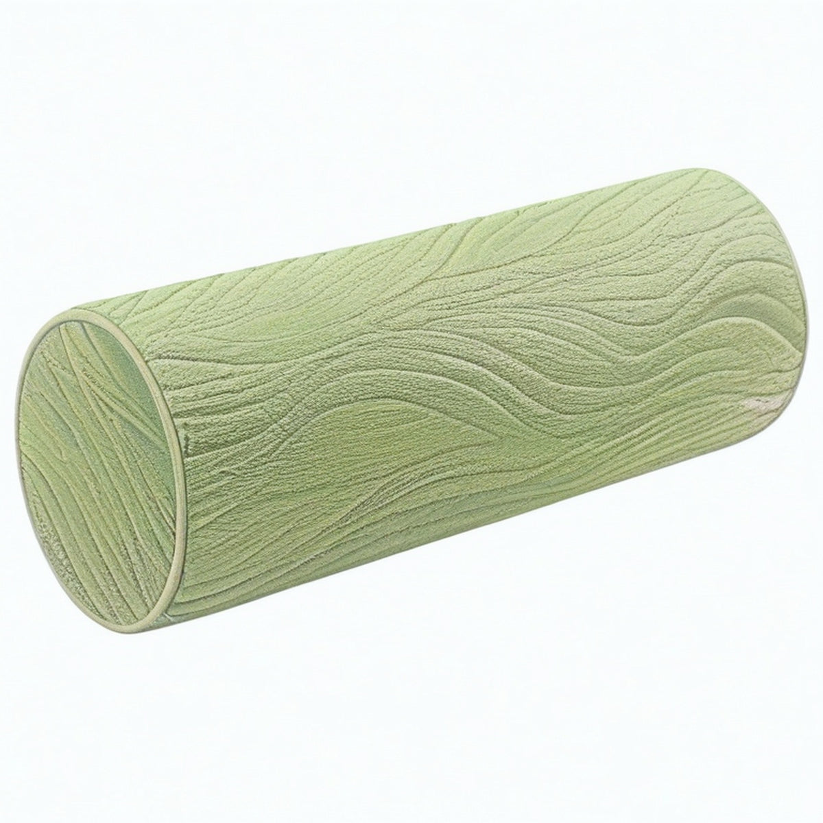 Cojín cilíndrico 15 x 45 cm textil verde con textura para apoyo decorativo