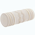 Cojín cilíndrico 20 x 50 cm de tejido beige con relieve para decoración estilo bohemio