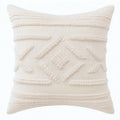 Cojín decorativo cuadrado 45 cm de algodón beige con textura estilo bohemio