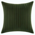 Cojín cuadrado 45 x 45 cm verde oscuro de tejido aterciopelado acanalado decorativo