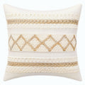 Cojín decorativo cuadrado 45 x 45 cm de algodón beige y crema para sofá estilo bohemio