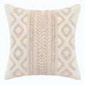 Cojín cuadrado 45 cm de algodón beige con textura estilo bohemio