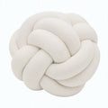 Cojín decorativo de nudo 30 cm en tejido bouclé blanco - diseño trenzado