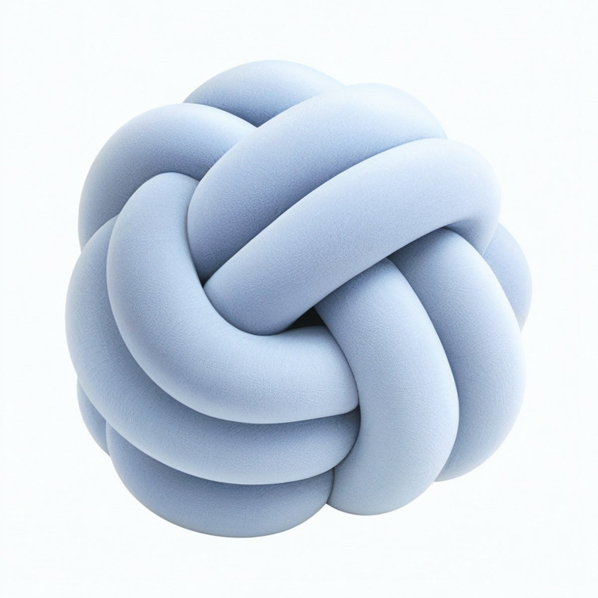 Cojín decorativo de nudo 30 cm de tejido aterciopelado azul claro - suave para sofá y dormitorio