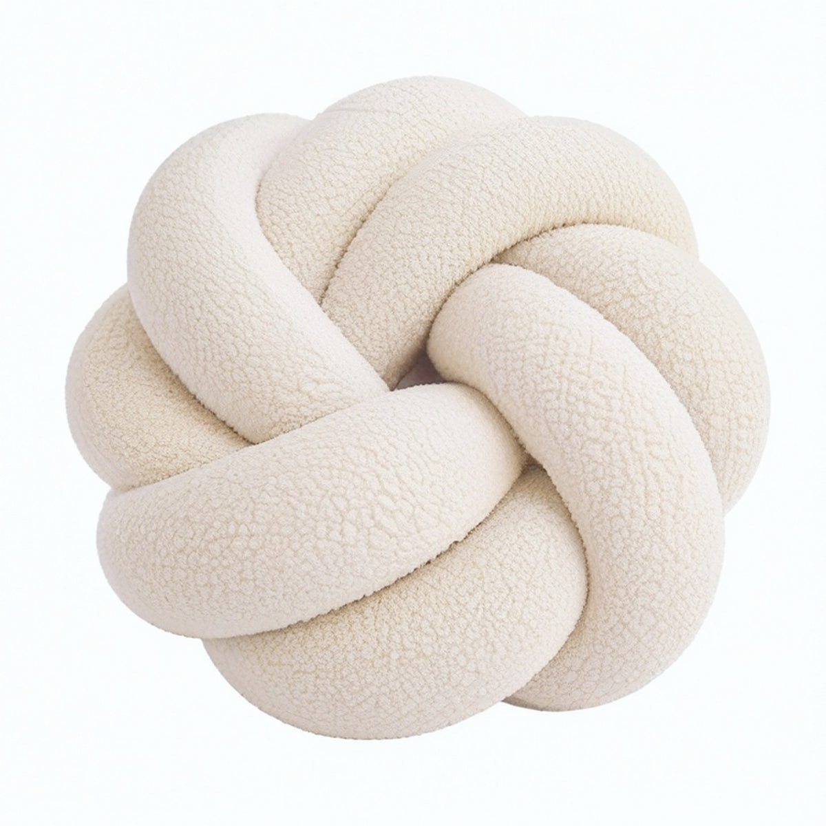 Cojín decorativo de nudo 30 cm en tejido bouclé beige para asiento estilo contemporáneo