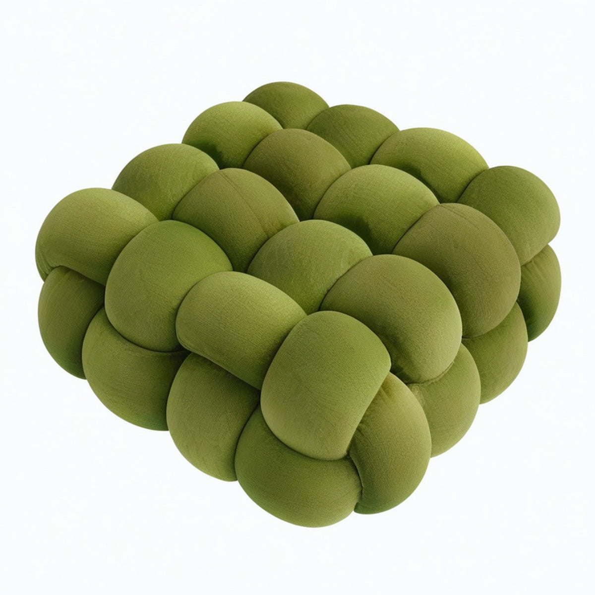 Cojín decorativo anudado 30 cm de tejido verde suave para sofá y cama