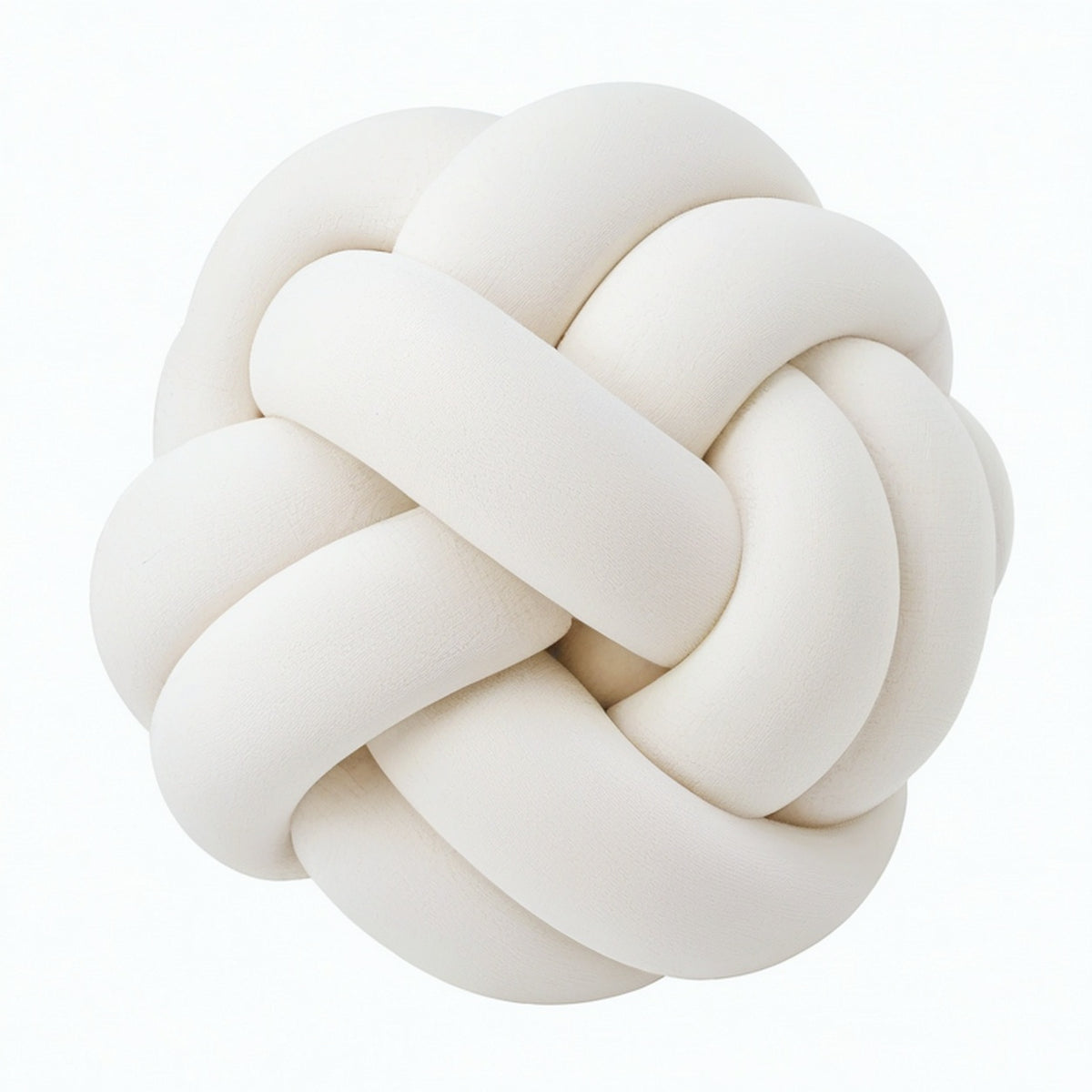 Cojín decorativo de nudo 35 cm en tejido blanco roto para sofá estilo contemporáneo