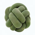 Cojín decorativo anudado 30 cm de poliéster verde con textura de pana