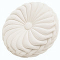 Cojín redondo 45 cm de poliéster blanco crema con relieve trenzado decorativo