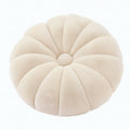 Cojín decorativo redondo 45 cm de felpa beige con diseño acolchado