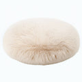 Cojín redondo de 50 cm de pelo sintético beige - suave decorativo